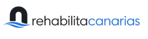 Logo de Rehabilita Canarias, de color azul y negro.